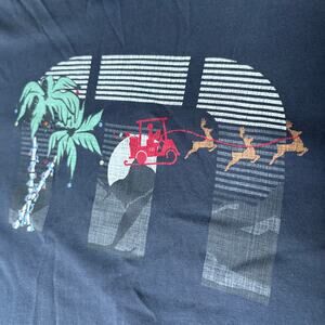 Travis Mathew's Santa Sleigh Christmas Tshirt Navy Men's XXL